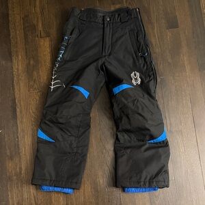Spyder Black snow  Pants with Blue Highlights